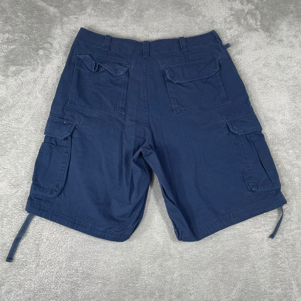 RS Surf Cargo Shorts Mens Large Navy Blue Baggy Skater Y2K Style